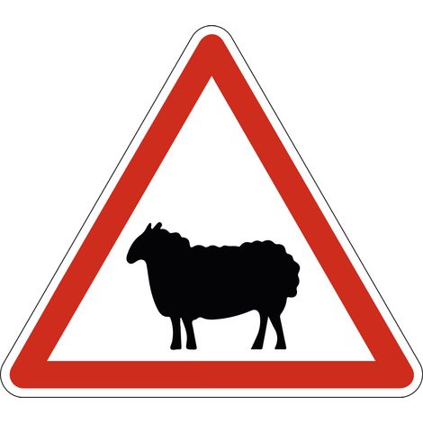 Panneau de signalisation danger - Passage d'animaux domestiques - Triangulaire - Gamme Ecolign - Classe 1 - 500mm