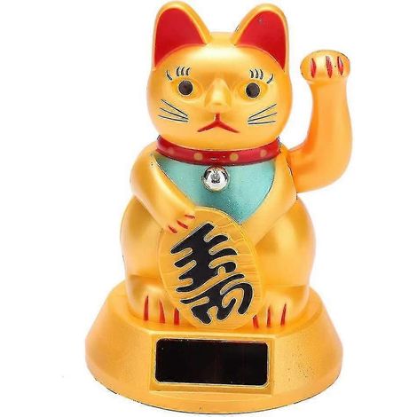 Chat doré solaire de bienvenue, chat porte-bonheur, pattes qui font coucou, chat Feng Shui, décoration pour la maison, le magasin et la voiture (1/3)