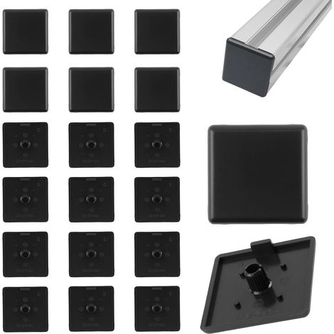 20 Pièces Embouts Profilé Aluminium 40x40mm, Embouts De Fermeture pour Profilés en Aluminium, Antipoussière en Plastique ABS Résistants D'extrémité Attache pour 4040 EU (1/5)