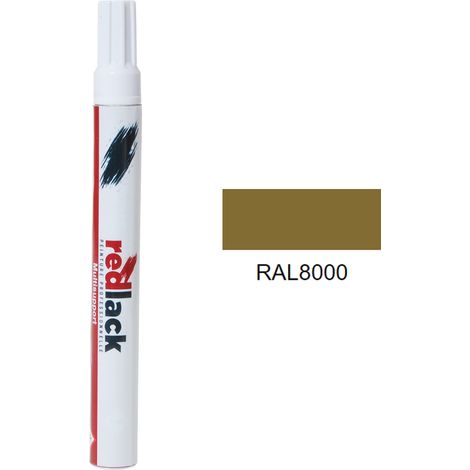 Feltro Vernice per ritocchi 8 ml – RAL 8000 – Marrone verde – lucida – multisupporto – Redlack