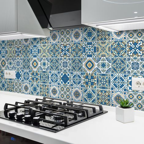 Sticker Mural Carrelage adhésif Cuisine Salle de Bain - 24 STICKERS CARRELAGES AZULEJOS REBECCA - 24stickers10x10cm (1/5)
