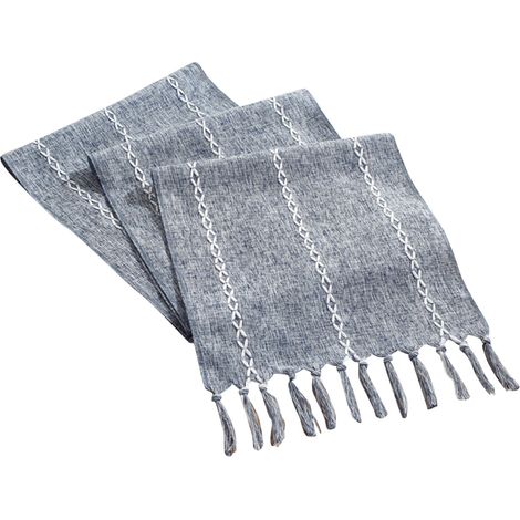 Runner De Table - Coton Tissé Main Avec Franges - Pour Décoration De Salle À Manger Foyer Ou Événements Festifs - 32 X 180 Cm - 1 Pièce (1/5)
