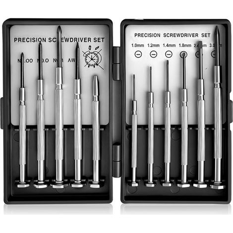 Juego de destornilladores de 11 piezas，juego de herramientas para relojes，kit pequeño de reparación de gafas (con 1 imán potente) (1/5)