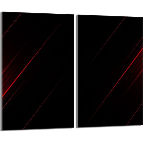 Glasschutzplatte für Herd 2x30x52 Schwarz (1/5)