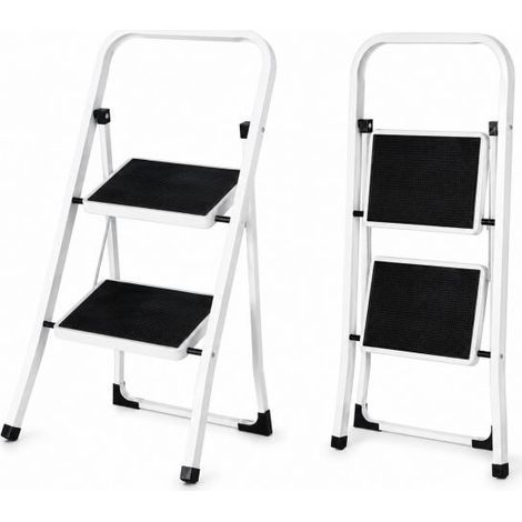 Scala Scaletta Pieghevole Gradini Antiscivolo Sgabello Scaletto Acciaio 150kg 2 Gradini (1/5)