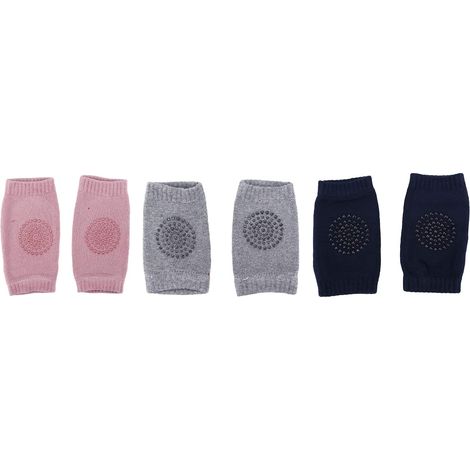 Baby-Knieschoner aus gekämmter Baumwolle, 3 Paar, weiche und atmungsaktive Knieschützer für Babys von 6 bis 24 Monaten, Unisex-Design mit Anti-Rutsch-Funktion (1/5)