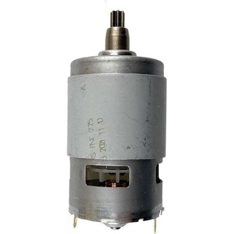 Moteur 18 V 775 avec clé électrique à 7 dents - Moteur argenté pour réparation de pièces de rechange (1/5)