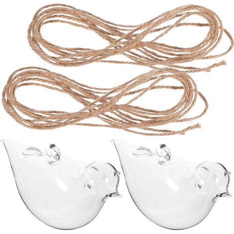 Vase en verre transparent Milisten avec motif d'oiseau pour décoration murale (1/5)