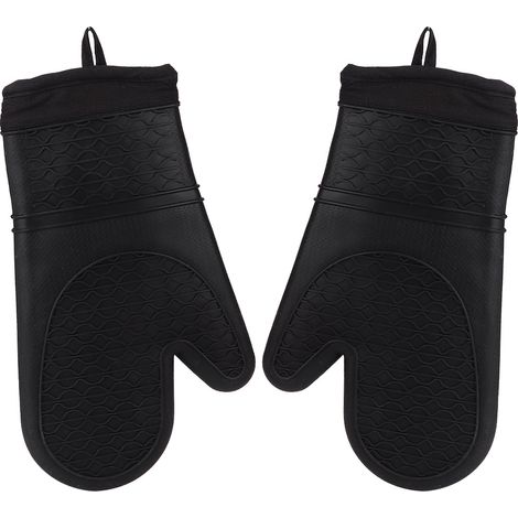 1 Paire Gants de cuisine, antidérapants, en silicone, isolation thermique, pour four et micro-ondes (1/5)