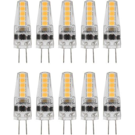 10pcs G4 LED Ampoules 2W Bi Pin Base Dimmable Ampoules pour Lustre Plafonnier Lampe De Table Blanc Chaud 3000K AC 1224V (1/5)
