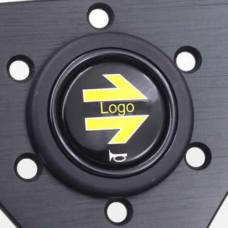 Cache-bouton de klaxon universel en plastique ABS et aluminium pour volant de voiture de sport de course, avec logo-AquaForge