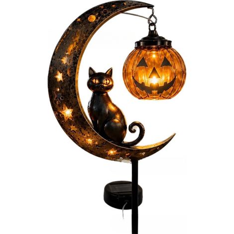 Lampes Solaires Halloween Décoration Lanterne Effrayante Halloween Métal  Lampe Solaire De Jardin Chat Lune Pour Jardin Pelouse Porche Parterre Bord Piscine (1/5)