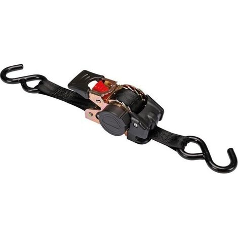 Perel – Sangle d'arrimage avec tendeur à cliquet – Charge 300 kg – Longueur 3 m – Largeur 25 mm – Fixation sécurisée avec crochets (1/7)
