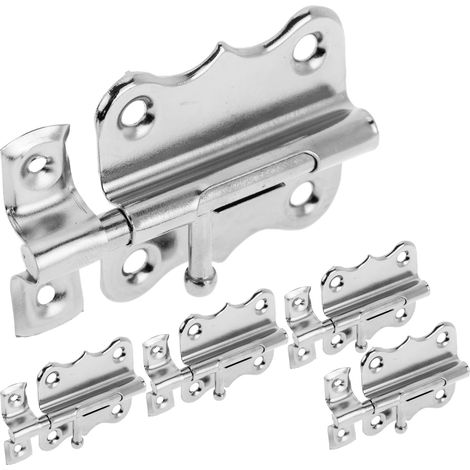 PrimeMatik - Lot de 5 unités de boulons pour portes couleur chrome 50 mm (1/5)