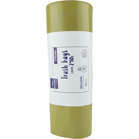 LDPE Sacs Poubelle 240L x 10 Sacs - Résistant Sacs Poubelles pour le Recyclage, d'élimination des Déchets, Tri Sélectif, Solide - Jaune (1/5)