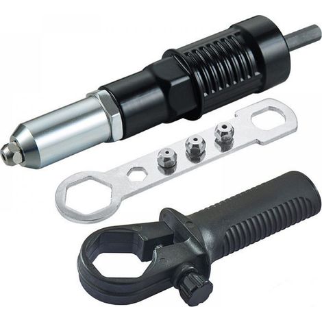 Kit d'outils pour perceuse sans fil avec adaptateur pour pistolet à riveter électrique (1/5)