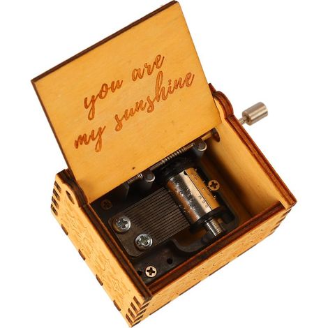 Handgeschnitzte Spieluhr aus Holz mit floralem Vintage-Design, eine romantische Spieluhr für den Partner/die Partnerin, ein handgefertigtes Liebesgeschenk (1/5)