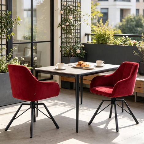 Sillas de comedor giratorias de terciopelo 2 piezas OKMYHOME (1/5)