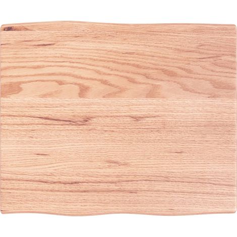 Table Top Light Brown 60x50x2 cm Treated Solid Wood Oak Live Edge vidaXL (1/5)