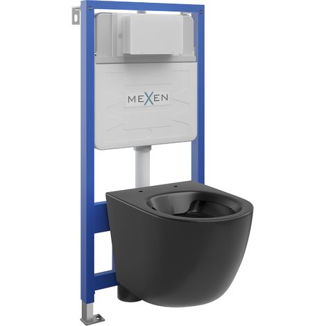 Mexen set da incasso WC telaio Fenix Slim con vaso WC Lena, nero opaco - 6103322XX85 (1/3)