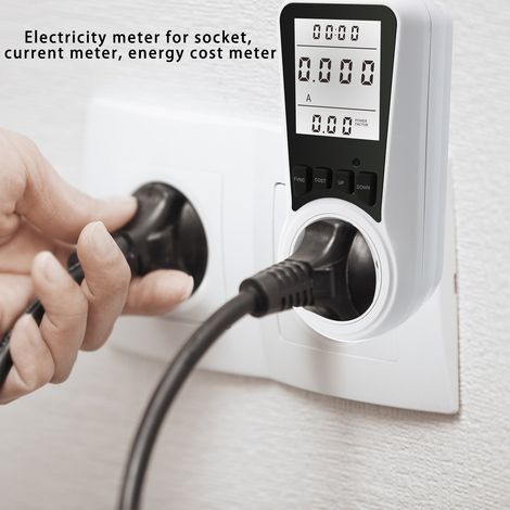 Europäischer Stromzähler für Steckdosen, Leistungsmonitor mit hintergrundbeleuchtetem weißem Display, Verbrauchsmessfunktion, intelligenter Stecker mit Reset-Pin (Standardmodell) (1/5)