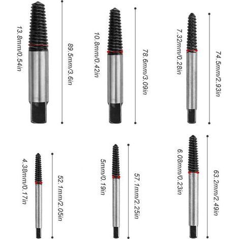 Extracteur De Vis Cassées 1/8 À 1 Pouces – Lot De 6 Pour Vis Et Tuyaux Endommagés – Extracteur De Goujons Haute Précision (1/3)