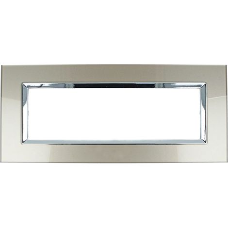 Placca Delux Vetro 2M 3M 4M 7M Titanio Compatibile Vimar Arke 7 POSTI (1/3)