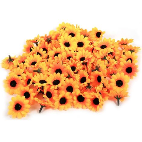 Tête de tournesol artificiel Daisy – Accessoire de déco polyvalent pour mariage, bricolage et composition florale, couleur jaune vif tendance, matière résistante, déco naturelle lumineuse (1/5)