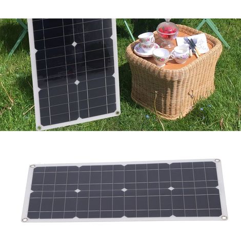 Kit Solaire 25W Monocristallin avec Contrôleur 30A pour Batterie - Chargeur pour Camping-Car, Bateau, Véhicule