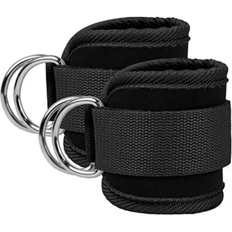 Sangles de cheville pour machines à câbles, mentonnières de cheville rembourrées pour salle de sport et sangles pour extension des fessiers (paire) : accessoires universels pour câbles avec rembourrag (1/5)
