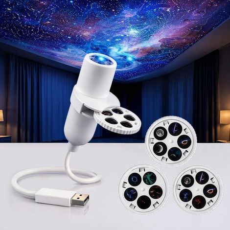 Nachtlicht Sternenhimmel Projektor HD, Plug and Play dynamisch, 5D holografisch Kinderzimmer (1/5)