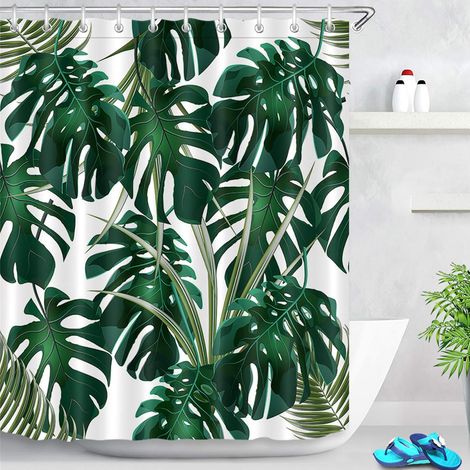 Rideau de douche vert feuille Rideau de douche plante Tropicale m
