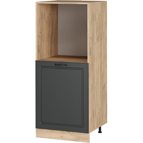 Herdumbauschrank R-Line, Anthrazit Landhaus, 60 cm, Vicco