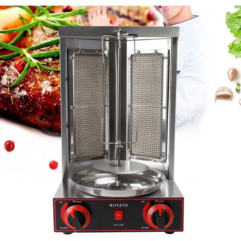 3000 W - Poulet vertical à gaz - Pour kebab - Barbecue électrique vertical - Pour hôtels, restaurants, snack-bars