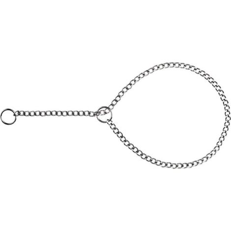 2 mm x 65 cm collare: Collare strangolo in acciaio inox con maglia ritorta per cani