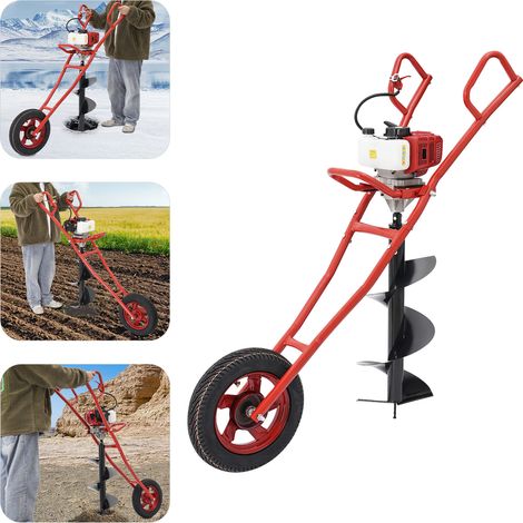 Senderpick – Tarière thermique 52cc – Moteur 1,46 kW – Réservoir 1L – Forage efficace pour poteaux et plantations – Conception durable