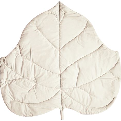 Alfombra de juegos infantil moderna con forma de hoja funda de algodón acolchado 110 x 110 cm accesorio habitación infantil blanco crema Helikon (1/5)