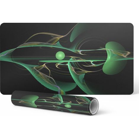 Alfombrilla protectora para encimeras de oficina, dise帽o de ondas abstractas, 120 x 60 cm.