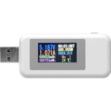 Probador USB digital KWS-MX18 10 en 1 con pantalla LCD, medidor de voltaje, medidor de corriente, vatímetro, amperímetro, probador de cargadores, detector, voltímetro (1/5)