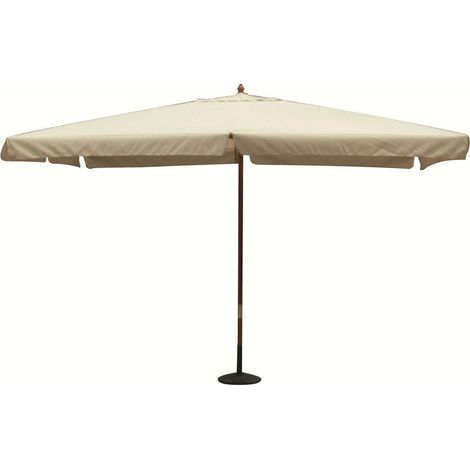 Sombrilla de jardín tela parasol y poste de madera mod. Fantasy Marfil 3x4