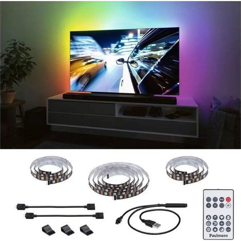 Paulmann Nastro LED TV nero 2,4 metri RGB multicolore