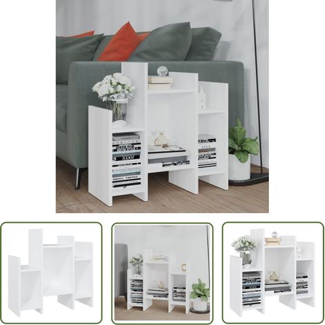 The Living Store Armoire latérale Blanc 60x26x60 cm Aggloméré - Meuble De Salon - Buffet - Meuble Rangement - Commode - Armoire Blanche (1/5)