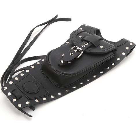 Sacoche de réservoir moto, coussin de protection noir en cuir synthétique, compatible XLX1000 XL1200X XLH883 (1/5)