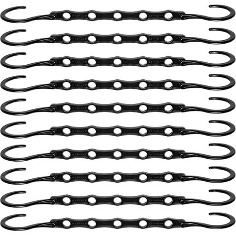 Ces cintres gain de place, un ensemble de 10 cintres magiques, avec crochets à 5 trous pivotants à 360°, robustes et durables, sont l'accessoire parfait pour organiser votre garde-robe, en noir. (1/3)