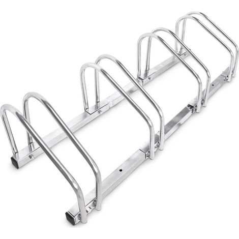 Système range vélo râtelier inclinable 4 vélos garage pratique au sol ou mural (1/5)