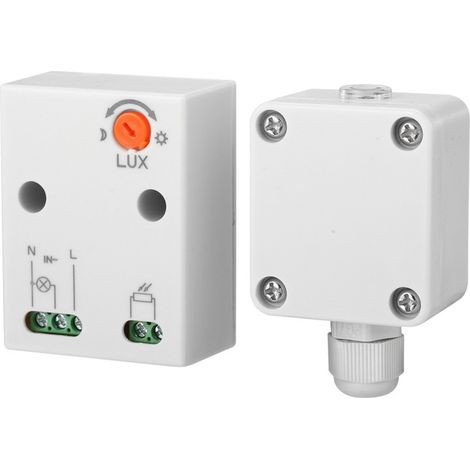 Capteur Crépusculaire 15A Avec Seuil Réglable 2-100 Lux Ip65 Pour L'Automatisation De L'Éclairage Extérieur, Appareil Électronique 230 V Ca (1/3)