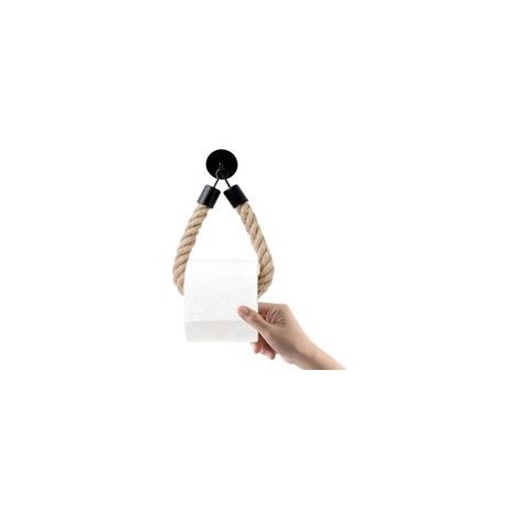 Soporte para papel higiénico con cuerda, soporte de pared para papel higiénico para baño y cocina. (1/4)