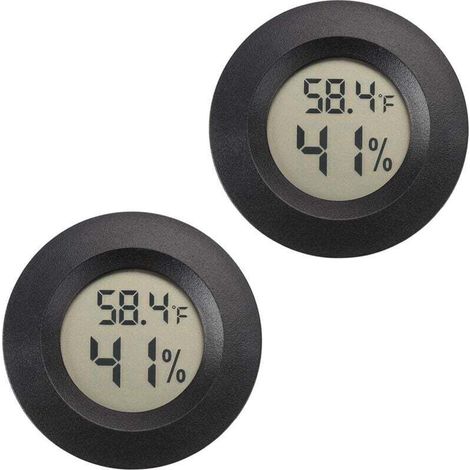 Mini-Digitalthermometer, Luftfeuchtigkeitsmesser für Innen- und Außenbereich, Luftfeuchtigkeitsmesser, Gewächshaus, Garten, Kantine, Fahrenheit (℉)/Celsius (℃), 2-Crezuo-Konfiguration