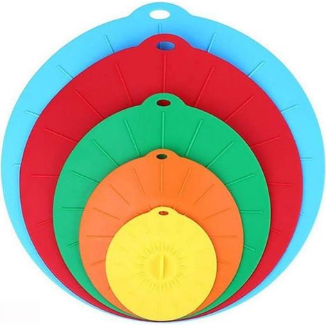 Coperchio in Silicone, Riutilizzabile Coperchi in 5 Dimensioni Diverse (1/5)
