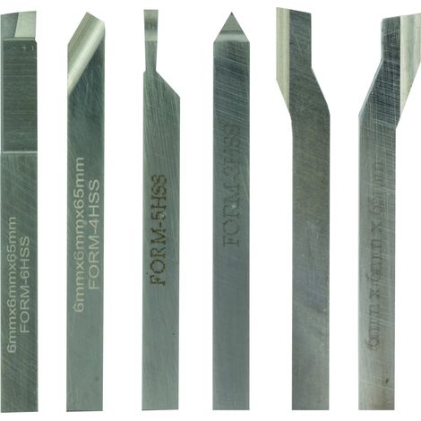 Proxxon Drehstahlsatz, 6-tlg., HSS/Co, 6 x 6 x 65 mm